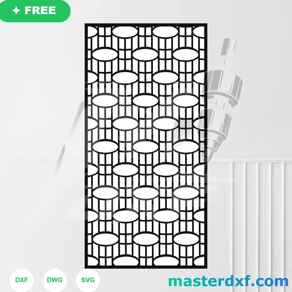 Bamboo Lattice Oval Screen DXF DXF File